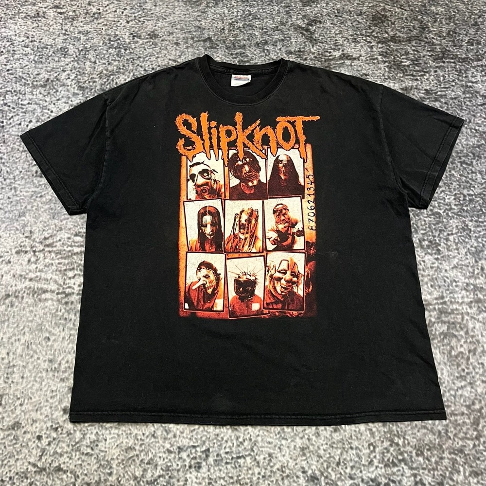 VTG Slipknot T Shirt Mens XXL Black Hanes Heavyweight Metal Rock 2000s Y2K